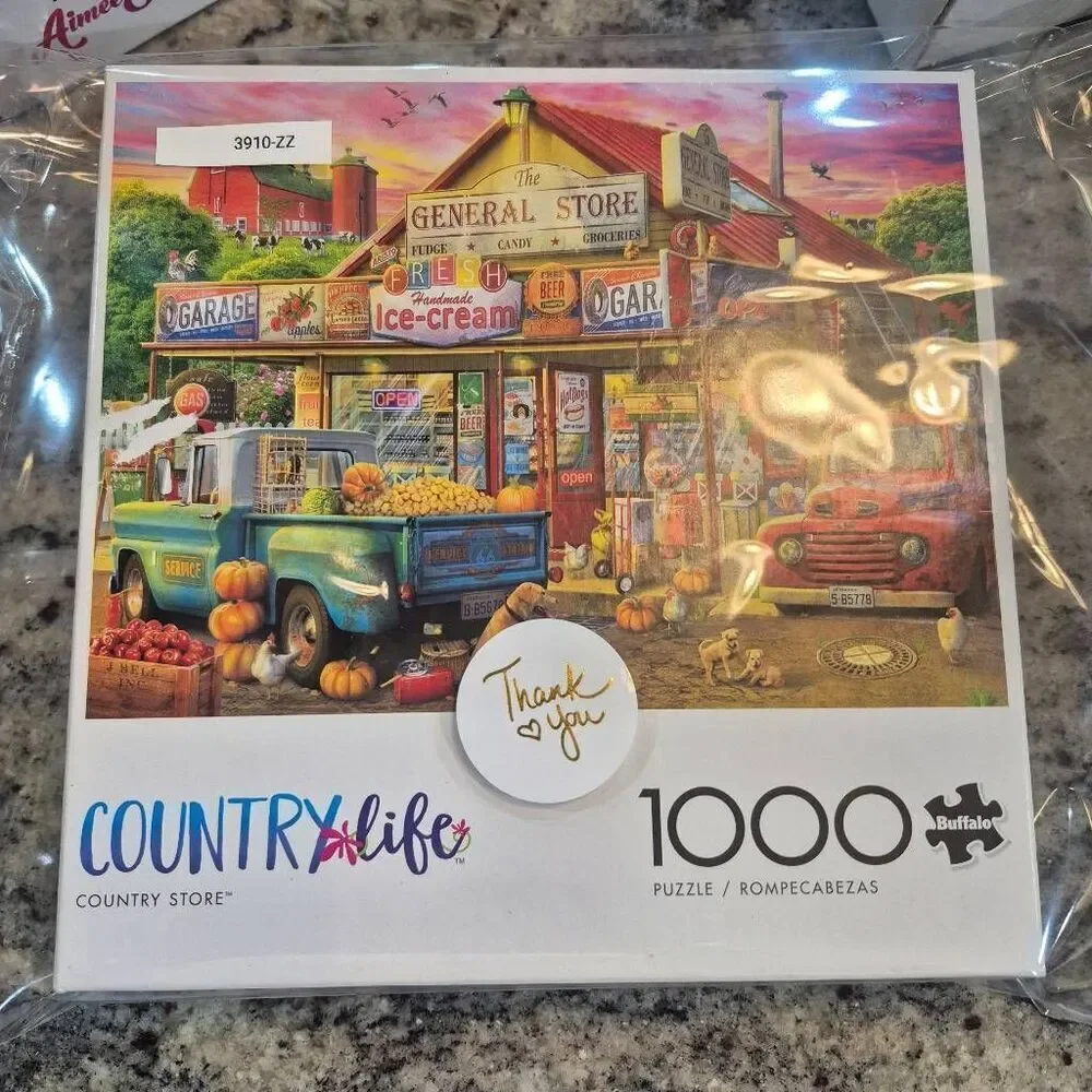 Buffalo Games Country Life Country Store 1000 pc Jigsaw Puzzle USED, Box Damaged